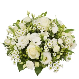 Bloemen Bestellen En Laten Bezorgen, Goedkoop & Snel! 7 Biedermeier wit bloemstuk vanaf Ø 25 cm