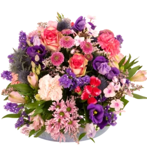 Bloemen Bestellen En Laten Bezorgen, Goedkoop & Snel! 2 Biedermeier roze paars bloemstuk vanaf 25 cm