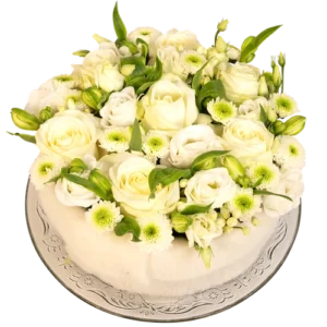 Witte rozen bloementaart