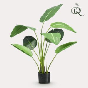 Kunstbloemen Solo - Dark Pink - Peonies - x 5 - 65cm 5 kunstplant - Strelitzia nicolai - Paradijsvogelbloem - 120cm