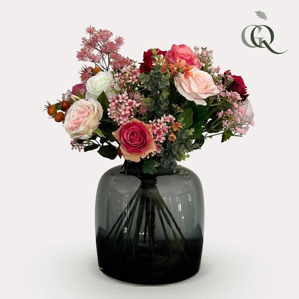 Kunstbloemen - Boeket M - Flame Roses - 45 cm 1 Kunstbloemen - Boeket M - Flame Roses - 45 cm