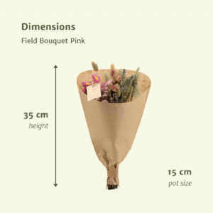 Droogbloemen Field Bouquet Pink - Ø25cm - ↕60cm - Ø15 - ↨35cm