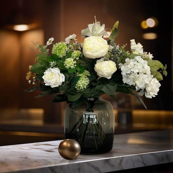 Kunstbloemen - Boeket- M - White Dream - 60 cm 1 Kunstbloemen - Boeket- M - White Dream - 60 cm